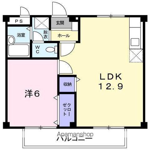 シティハイツ川地(1LDK/2階)の間取り写真
