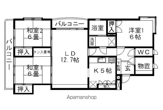 レジデンス北深志(3LDK/1階)の間取り写真