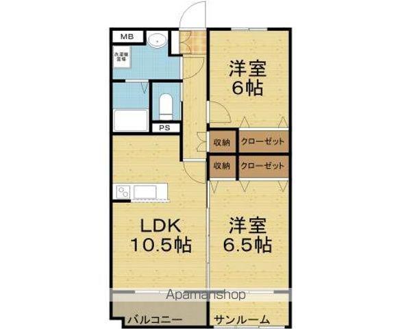 エスペランス(2LDK/1階)の間取り写真