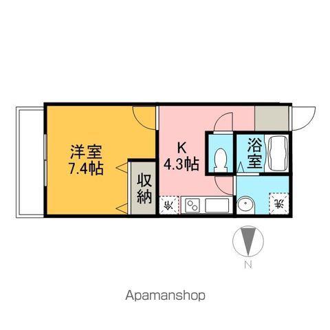 ウインディ広田Ⅰ(1K/4階)の間取り写真