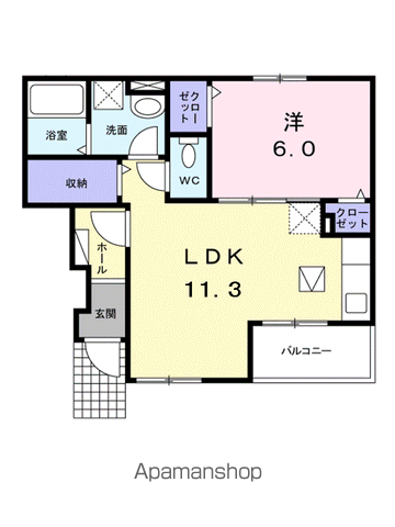 エタン・リジエールⅡA(1LDK/1階)の間取り写真