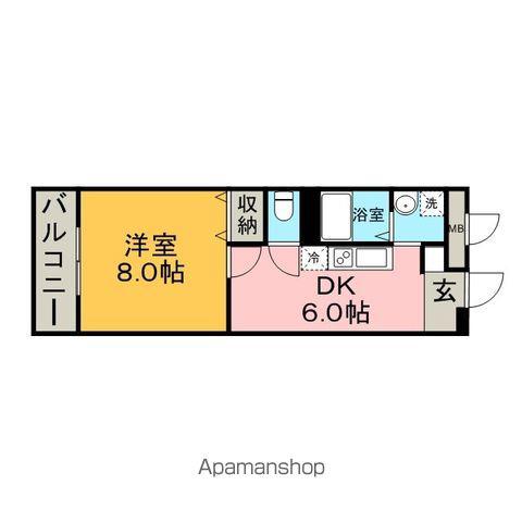 アンプルール・ベトン筑紫通(1DK/4階)の間取り写真