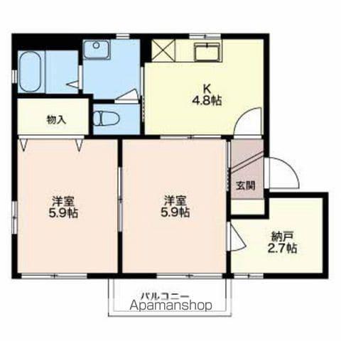 ディアス・コート(2K/2階)の間取り写真