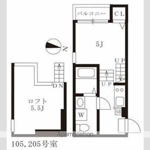 グランシエロ名古屋黄金(1K/2階)の間取り写真