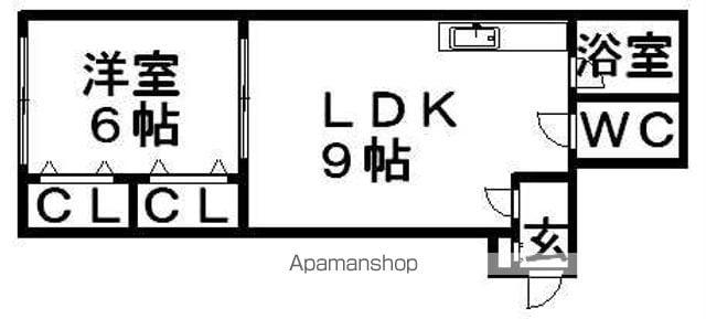 管財ビル(1LDK/5階)の間取り写真