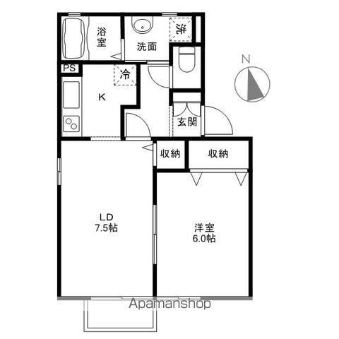 サンシャイン成出(1LDK/2階)の間取り写真