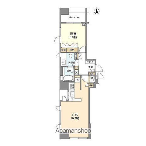 LASANTE 麻布十番(1LDK/14階)の間取り写真