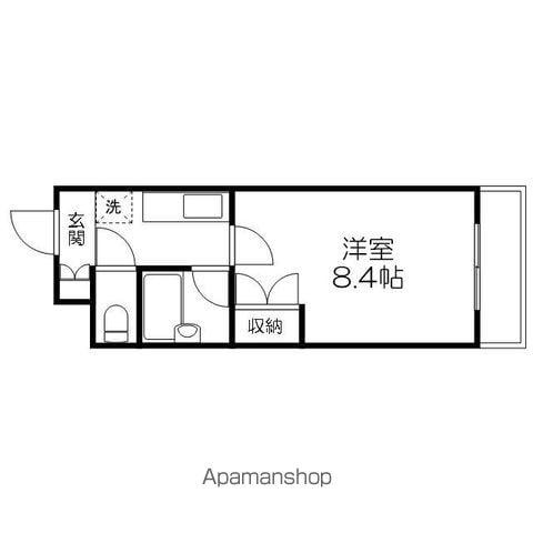 グリーンロード山手(1K/1階)の間取り写真