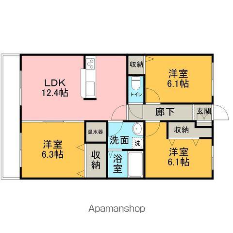 ブレインマンション堀口(3LDK/3階)の間取り写真