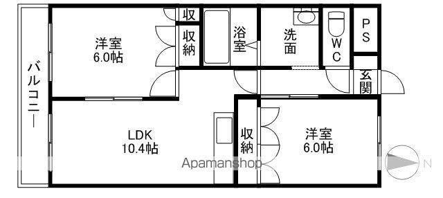 G-STAGE四国中央(2LDK/1階)の間取り写真