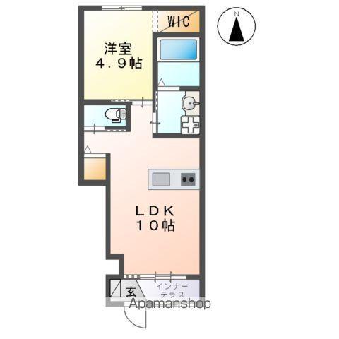 レーヴ蔵本(1LDK/1階)の間取り写真