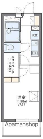 レオパレスハポネスⅢ(1K/1階)の間取り写真