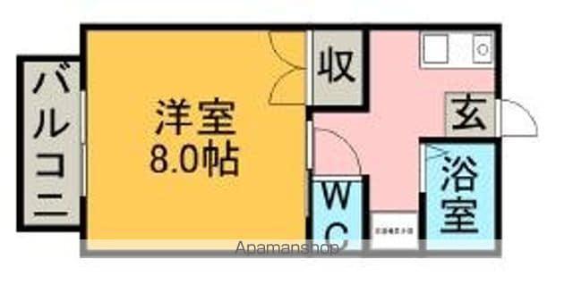 ベレール唐原(1K/2階)の間取り写真