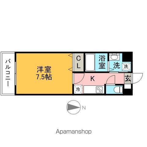 レジディア博多2(1K/5階)の間取り写真