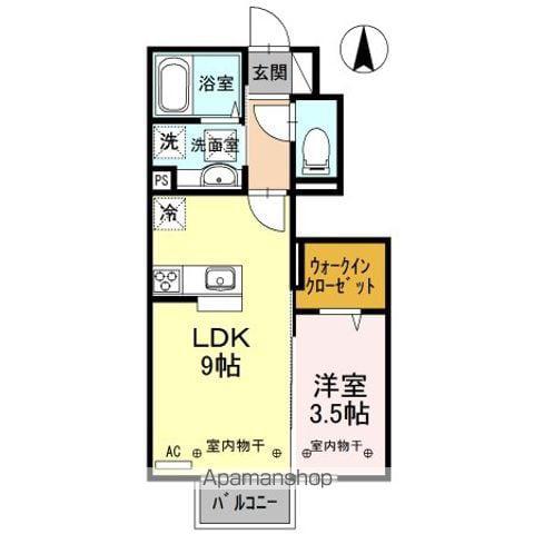 リッシュモアⅡA棟(1LDK/1階)の間取り写真