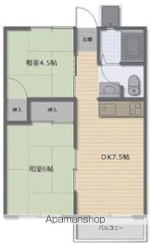 コーポサンライズ(2DK/2階)の間取り写真