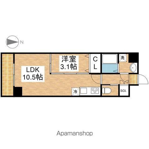 アンジュ栄(1LDK/6階)の間取り写真