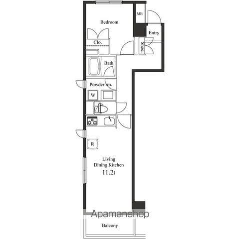 プライマル小石川(1LDK/4階)の間取り写真