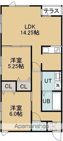 リヴェール深堀(2LDK/1階)の間取り写真
