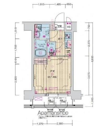 プレサンス新宿中落合メーディオ(1K/6階)の間取り写真