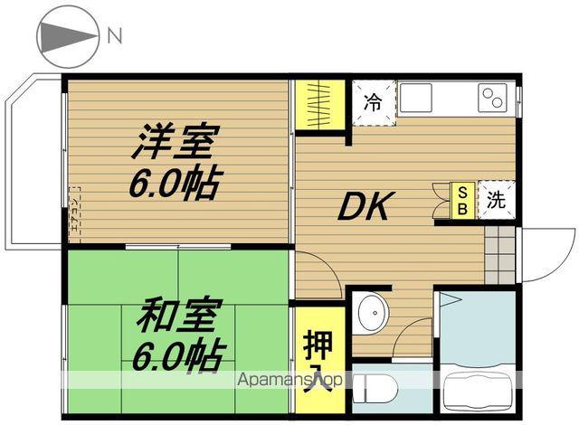ドミール笹目A(2DK/2階)の間取り写真