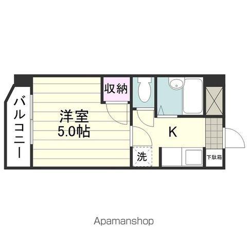 ピュア桜マンション(1K/2階)の間取り写真