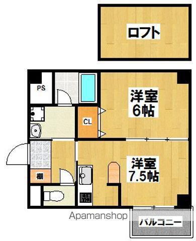 ベルメゾン(1DK/3階)の間取り写真