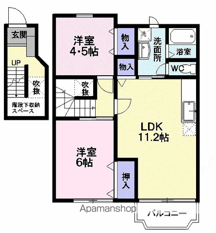 フォレストイースト(2LDK/2階)の間取り写真