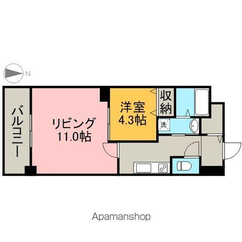 レジディア白壁(1LDK/6階)の間取り写真