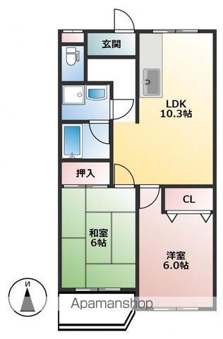 シーバハイツ(2LDK/2階)の間取り写真