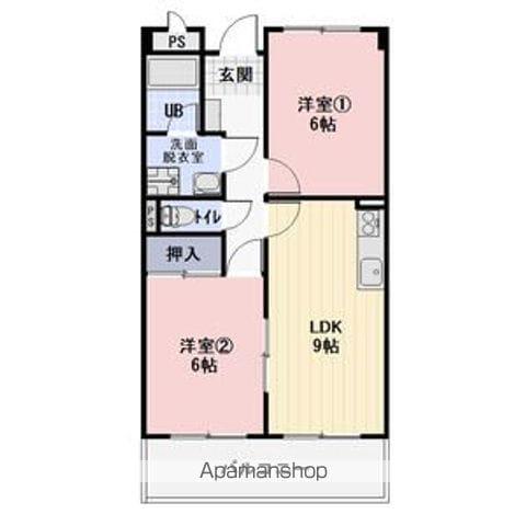 LIMPIAメゾンタナカ(2LDK/3階)の間取り写真