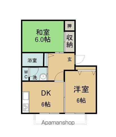 Mファースト(2DK/2階)の間取り写真