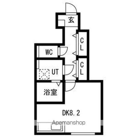 とってもたのし荘 (ワンルーム/1階)の間取り写真