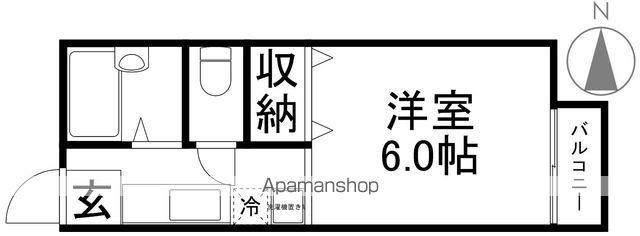 シェブラン(1K/2階)の間取り写真
