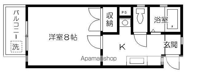 サンハイツ大江(1K/1階)の間取り写真