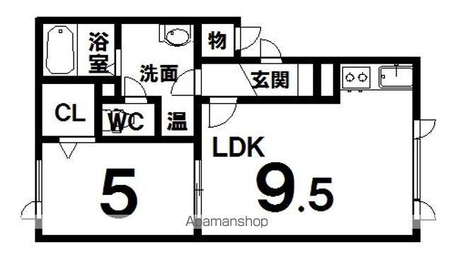 ナチュールⅠ(1DK/2階)の間取り写真