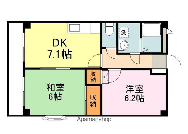 あかり B(2DK/1階)の間取り写真