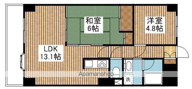 ダイアパレスシアース万代東棟(2LDK/7階)の間取り写真