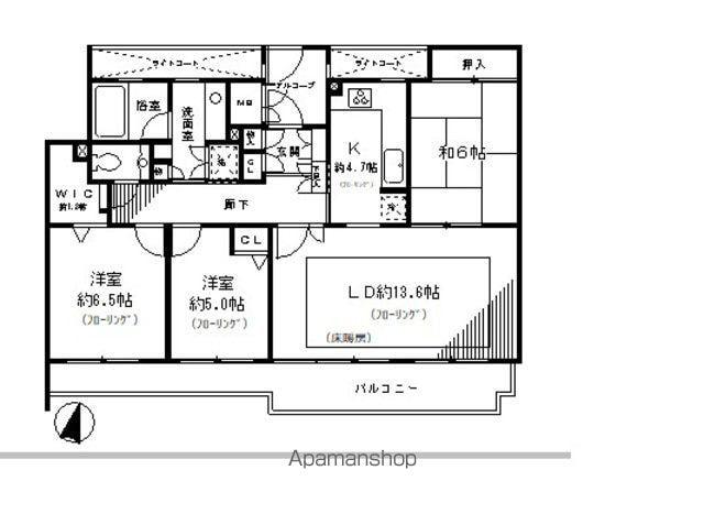 パークハウスガーデン梅園北館(3LDK/2階)の間取り写真