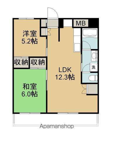 牧12矢野ビル(2LDK/4階)の間取り写真