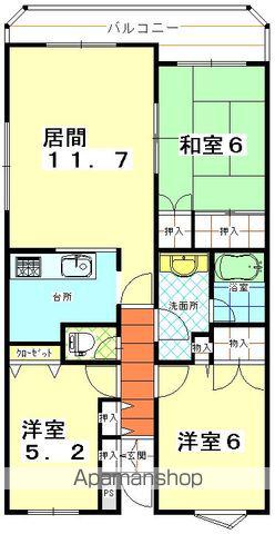 マンションRIVAGE(3LDK/2階)の間取り写真