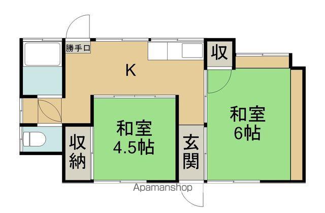 予讃線 新居浜駅 徒歩22分 1階建 築57年(2K)の間取り写真