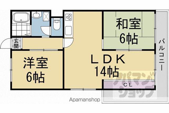 ロイヤル室町(2LDK/3階)の間取り写真