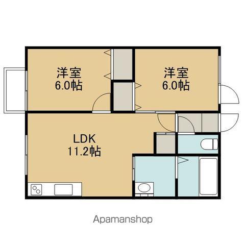 ピュアパレスⅡ C棟(2LDK/2階)の間取り写真