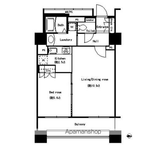 パークアクシス名駅南(1LDK/13階)の間取り写真