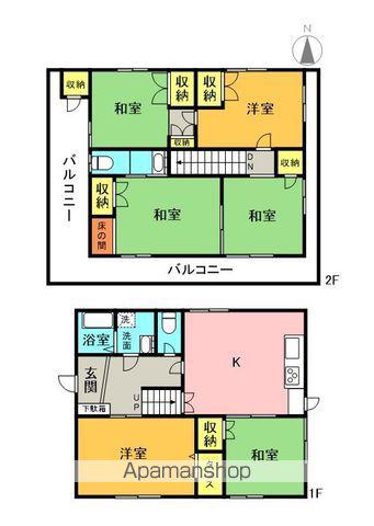 徳島線 鴨島駅 徒歩5分 2階建 築48年(6K)の間取り写真