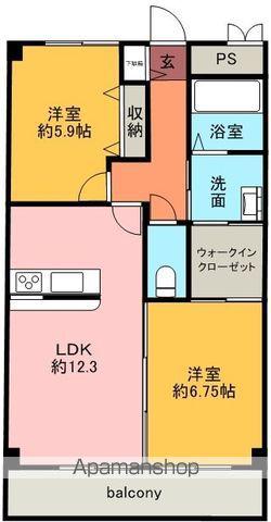 PRIME RESIDENCE 飛騨高山Ⅰ(2LDK/5階)の間取り写真