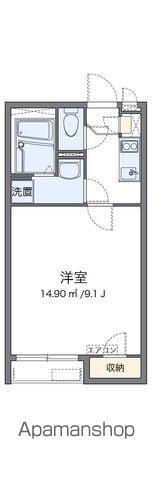 クレイノドミール久留米(1K/1階)の間取り写真