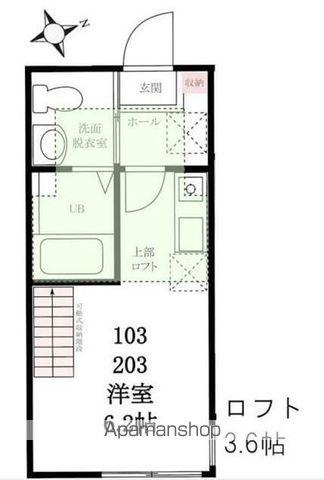 ハーミットクラブハウス石川町 KANAテラス2(ワンルーム/1階)の間取り写真