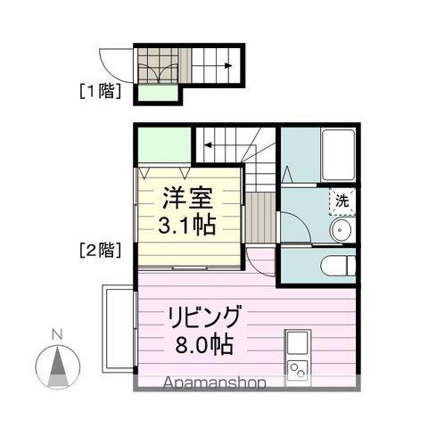 ミルエーラ荒井Ⅱ(1LDK/2階)の間取り写真